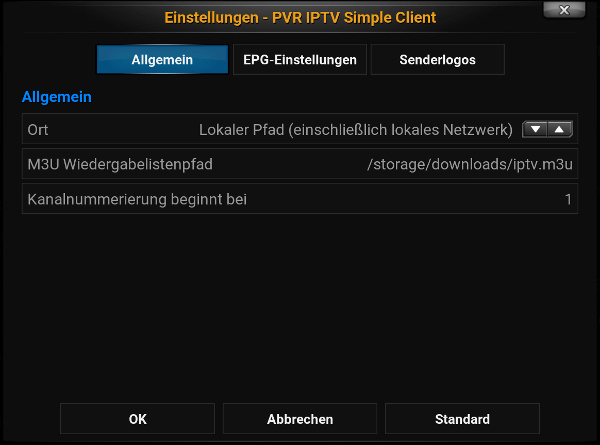 Kodi IP TV Config